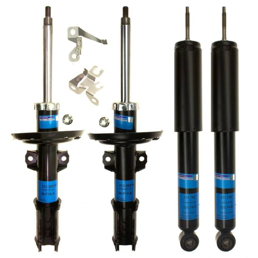 SAAB Suspension Strut and Shock Absorber Assembly Kit - Front and Rear (With Standard Suspension) 93190592 - Sachs 4017572KIT